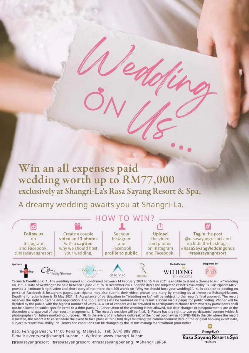 Shangri-La’s Rasa Sayang Resort & Spa Launches “WEDDING ON US” Contest Worth RM77,000
